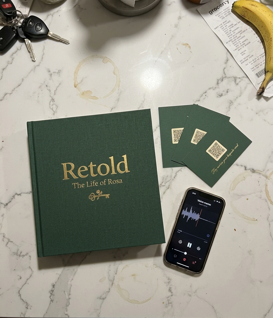 Everything that arrives β the book, the keepsake cards, her voice